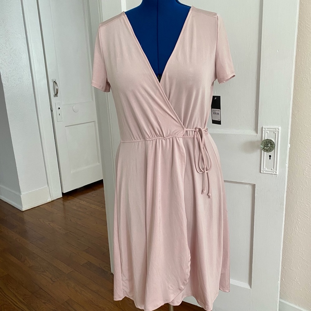 Nordstrom Rack pink faux wrap dress